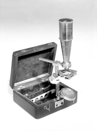 Cary-type box mounted compound and simple microscope