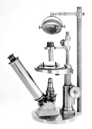 Tolles inverted, polarizing compound microscope