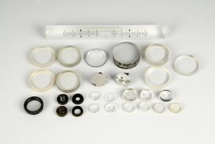 box of various lenses