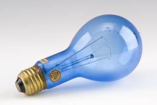 blue tinted light bulb