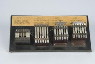 comparative display of relays for Harvard Mark I-IV computers