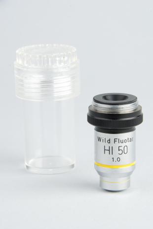 Fluotar objective, spring-loaded, oil immersion 50/1.00