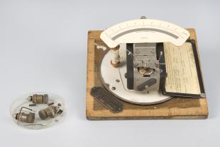 exposed Weston D.C. voltmeter and ammeter with loose binding posts