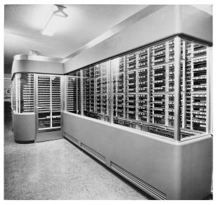 IBM ASCC-Mark I photo album: storage counter rack, mult.-div. unit relay panel