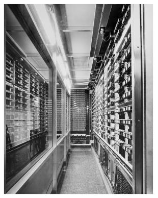 IBM ASCC-Mark I photo album: storage counter rack, mult.-div. unit relay panel