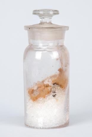 glass bottle of unknown chemical