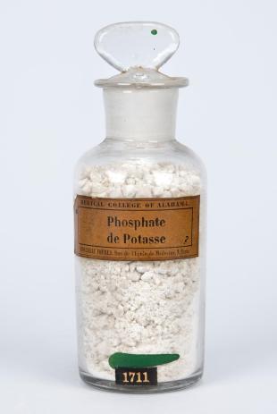 stoppered glass bottle of "Phosphate de Potasse"