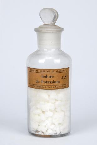 stoppered glass bottle of "Iodure de Potassium"