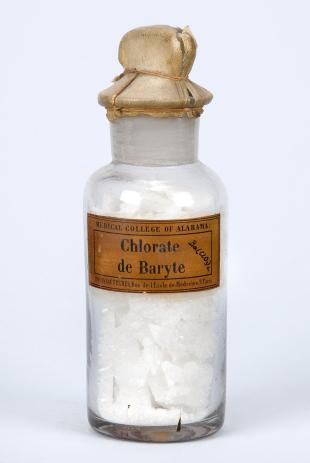 stoppered glass bottle of  "Chlorate de Baryte"