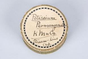 cardboard canister of potassium permanganate