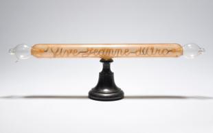 Geissler tube with glowing inscription: "Jeanne d'Arc"