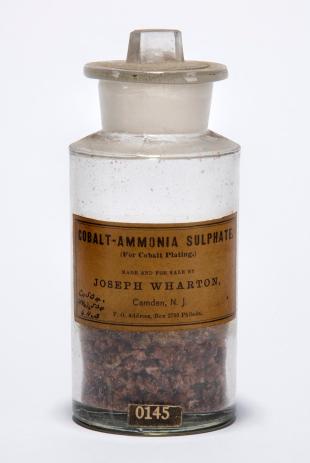 bottle of cobalt-ammonia sulfate