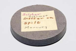 large cardboard canister of sublimed sulfur (lid only)