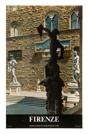 poster of sculptures in front of the Palazzo Vecchio, Florence