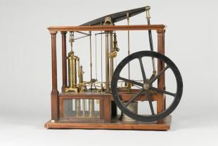 model of double acting beam steam engine with boiler