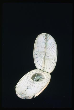 oval ivory diptych sundial