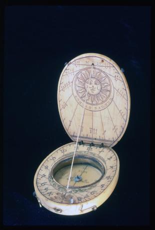 oval ivory diptych sundial