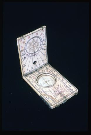 rectangular ivory diptych sundial